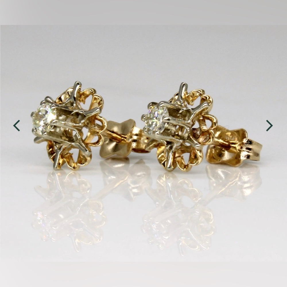 Diamond Star 14k Earrings